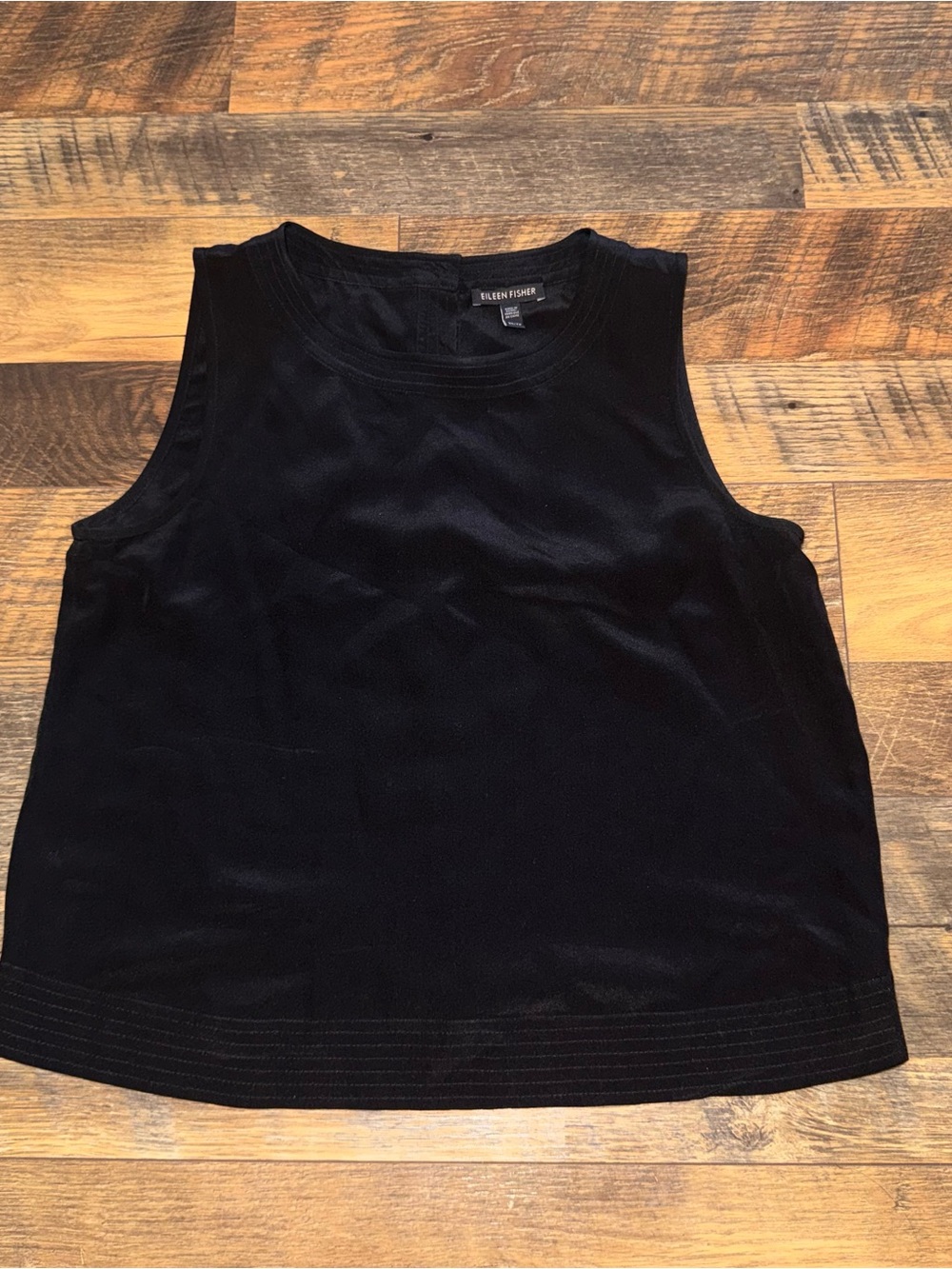 Eileen Fisher Black Silk Sleeveless Top